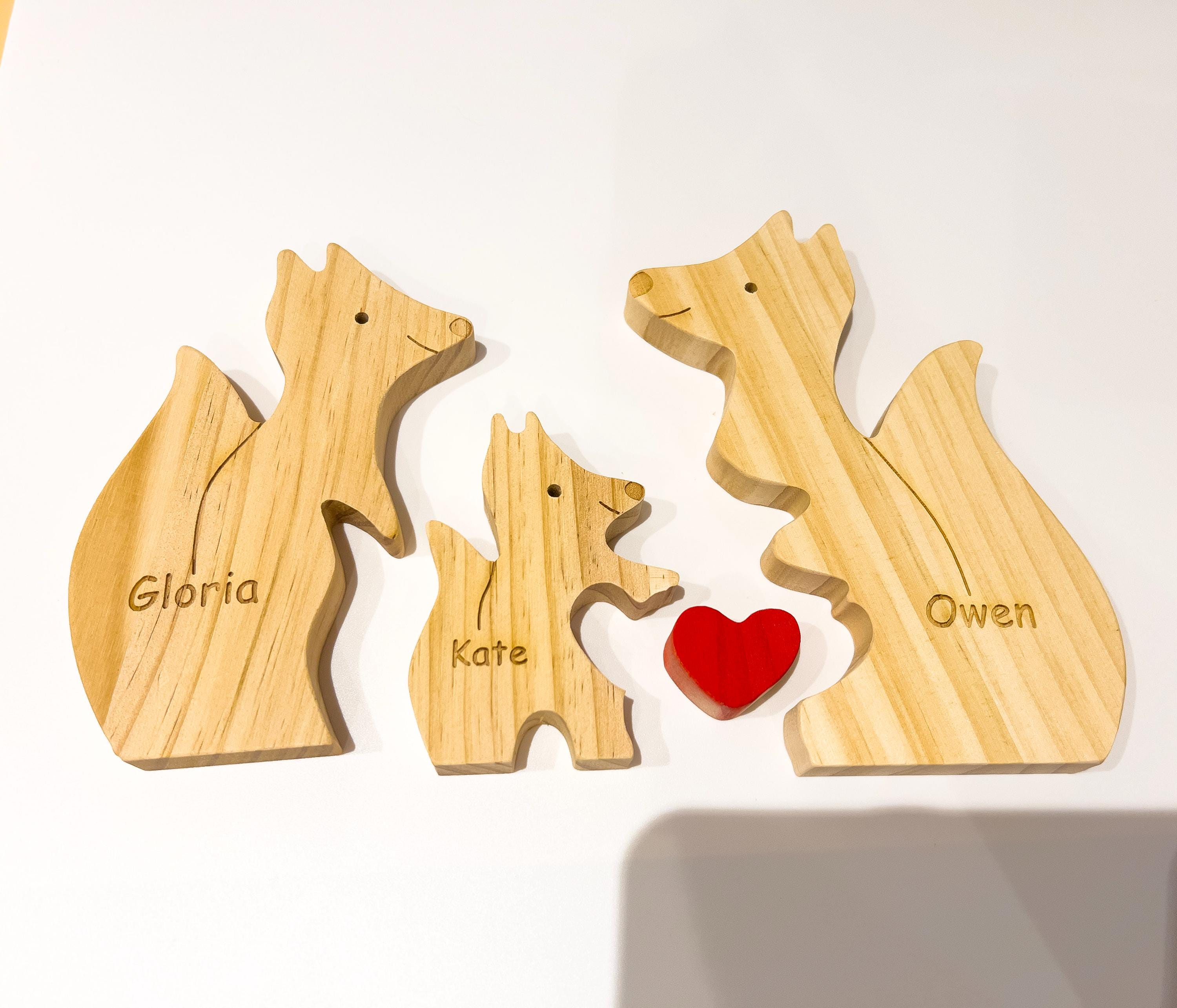 Wooden fox family jigsaw puzzle