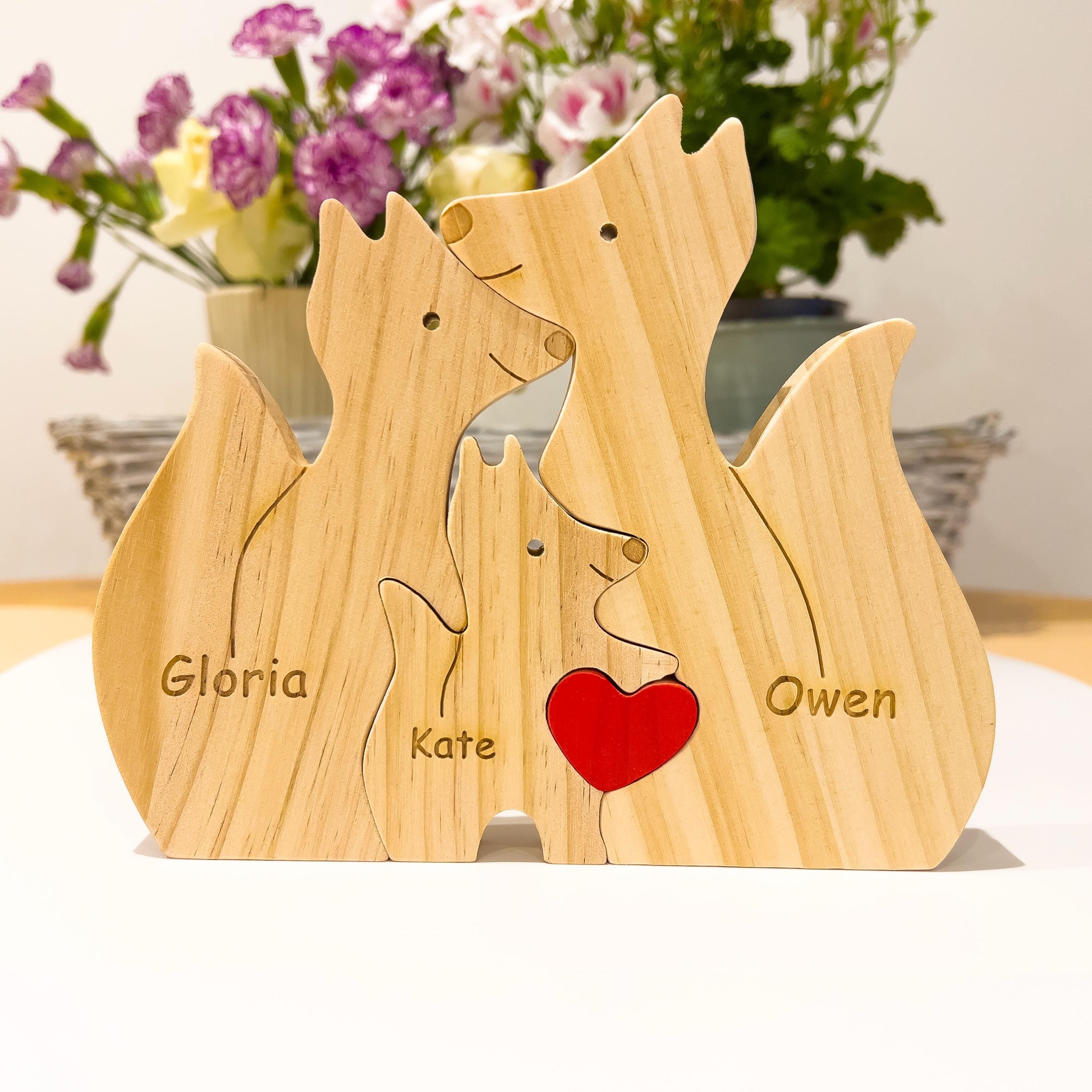 Wooden fox family jigsaw puzzle
