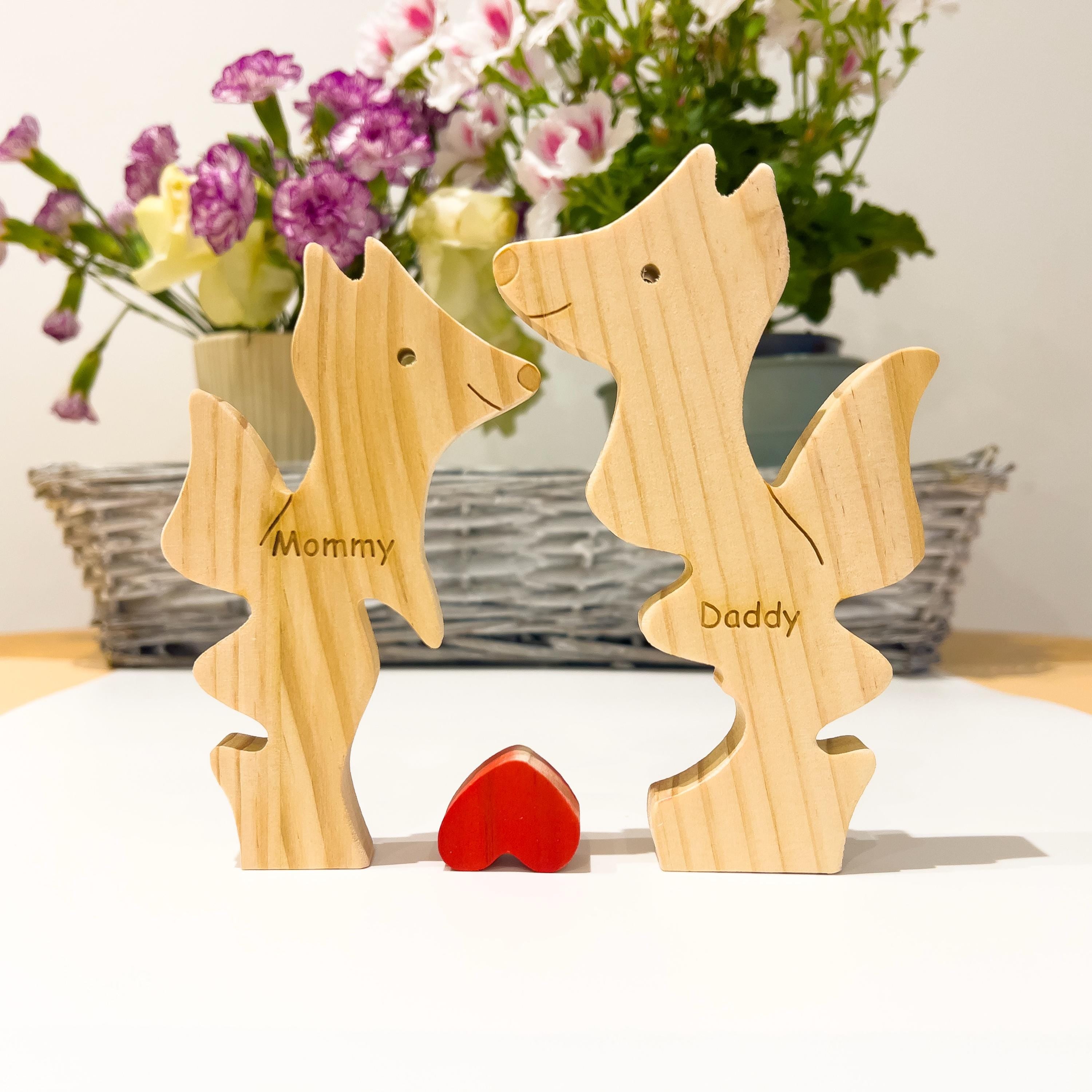 Wooden fox family jigsaw puzzle