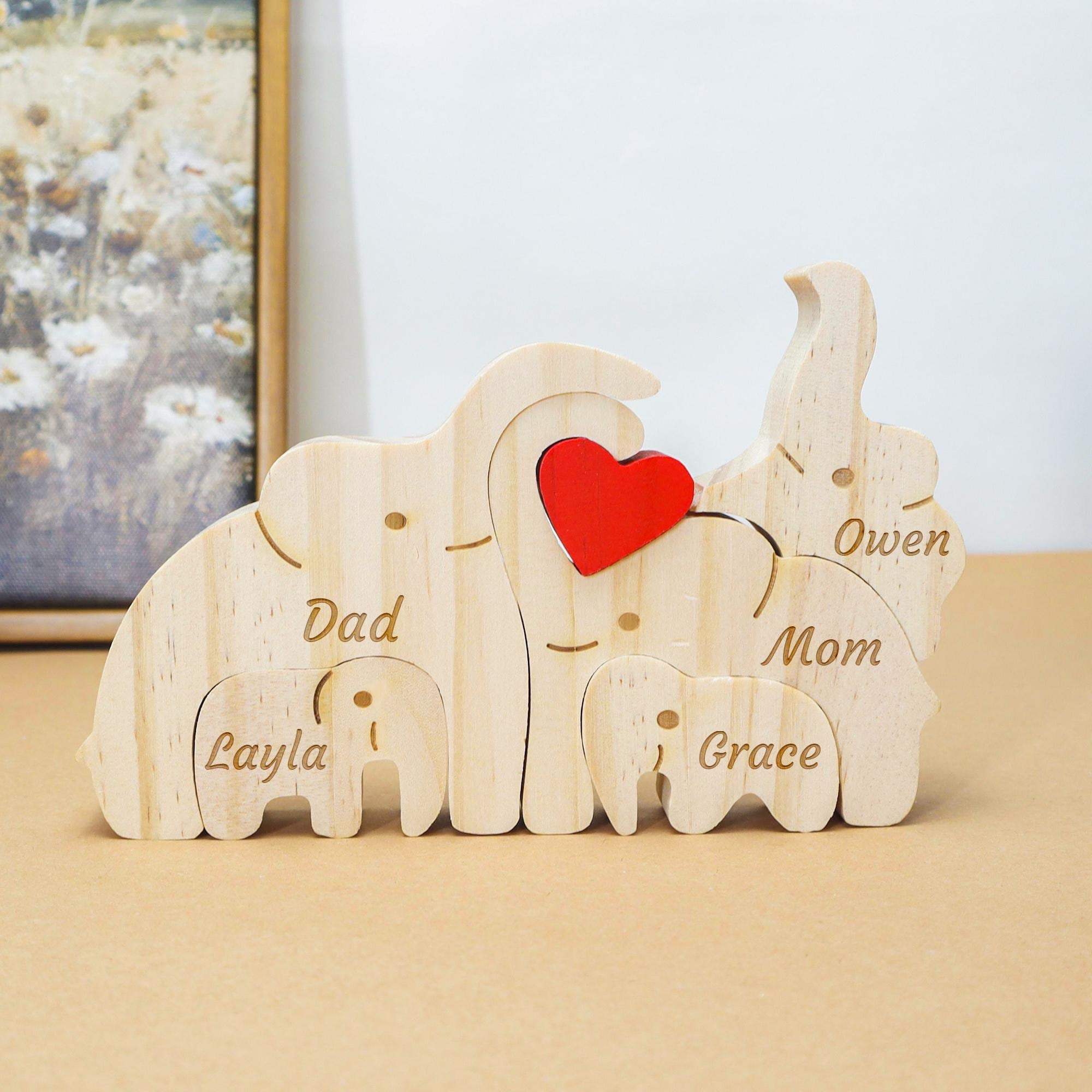 Personalized Wooden Elegant Family Puzzle